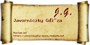 Javorniczky Géza névjegykártya